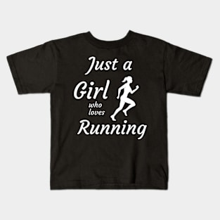 Just a girl who loves running Kids T-Shirt